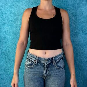 Madewell Black Crop Tank Top
